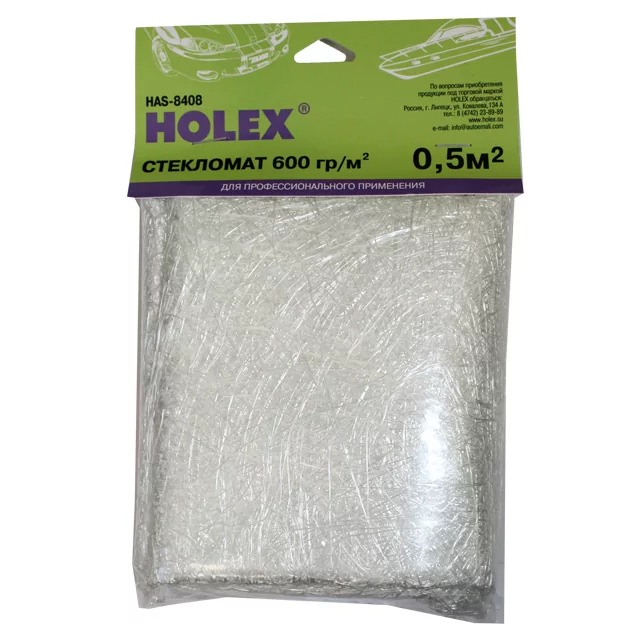 Стекломат 0.5м2 плотность 600 гр/м2 полиэтиленовый пакет HOLEX 