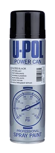 Эмаль глянцевая u-pol POWER CAN аэрозоль черная  ,500мл.