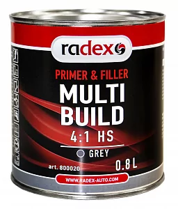 RADEX Грунт-наполнитель MULTI BUILD 4:1 HS серый (0,8л)