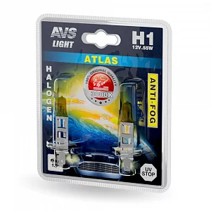 Галогенная лампы  AVS ATLAS ANTI-FOG BOX желтый  H1 12V A78618S