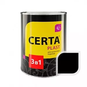 CERTA-PLAST грунт-эмаль "3в1"по ржавчине черный (0,8кг)
