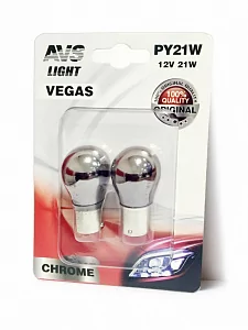 Лампа AVS Vegas CHROME 12V PY21W(BAU 15S) orange  A07112S
