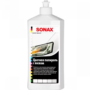 Цветной полироль с воском + карандаш (белый)"SONAX" 500гр.