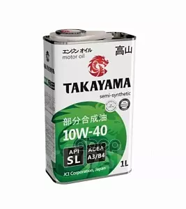 Масло моторное полусинтетическое "TAKAYAMA SAE 10W-40, API SN/CF" 1л пластик