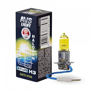 Галогенная лампы  AVS ATLAS ANTI-FOG BOX желтый  H3 12V коробка A78898S