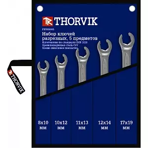 Набор ключей разрезных  в сумке 8-19 мм ,5 пр. FNWS005 THORVIK 052055