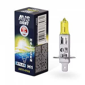 Галогенная лампы  AVS ATLAS ANTI-FOG BOX желтый  H1 12V коробка A78896S