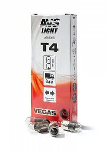 Лампа AVS Vegas 24V T4 (BA9S) BOX A78330S