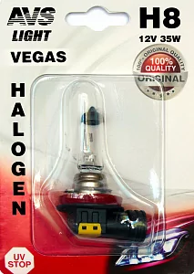 Галогенная лампы  AVS Vegas  в блисторе H8 12V A78484S