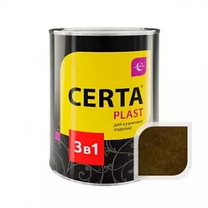 CERTA-PLAST грунт-эмаль "3в1"по ржавчине с молот.эф.шоколад (0,8кг)