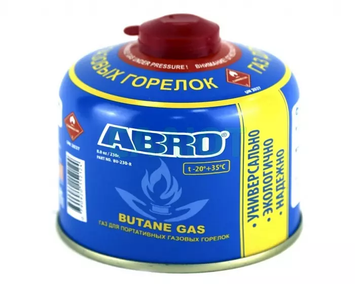 Баллон газовый 230гр. для газов.горелок ABRO 