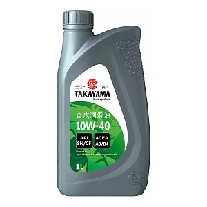 Масло моторное полусинтетическое "TAKAYAMA SAE 10W-40, API SL/CF" 1л пластик