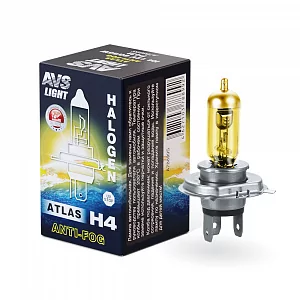 Галогенная лампы  AVS ATLAS ANTI-FOG BOX желтый  H4 12V коробка A78899S