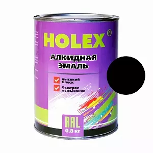 601 Автоэмаль алкидная черная 0,8кг HOLEX