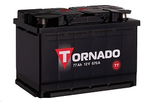 Аккумулятор "Tornado" 77А R. оп + справа